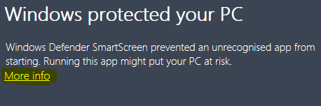 Windows Smartscreen more info