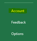 Excel account option