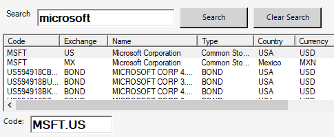 Excel Price Feed Enter EOD Historic Data API Key