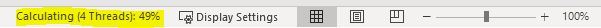 Excel calculating threads progress bar
