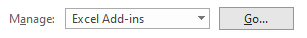 Excel manage add-ins